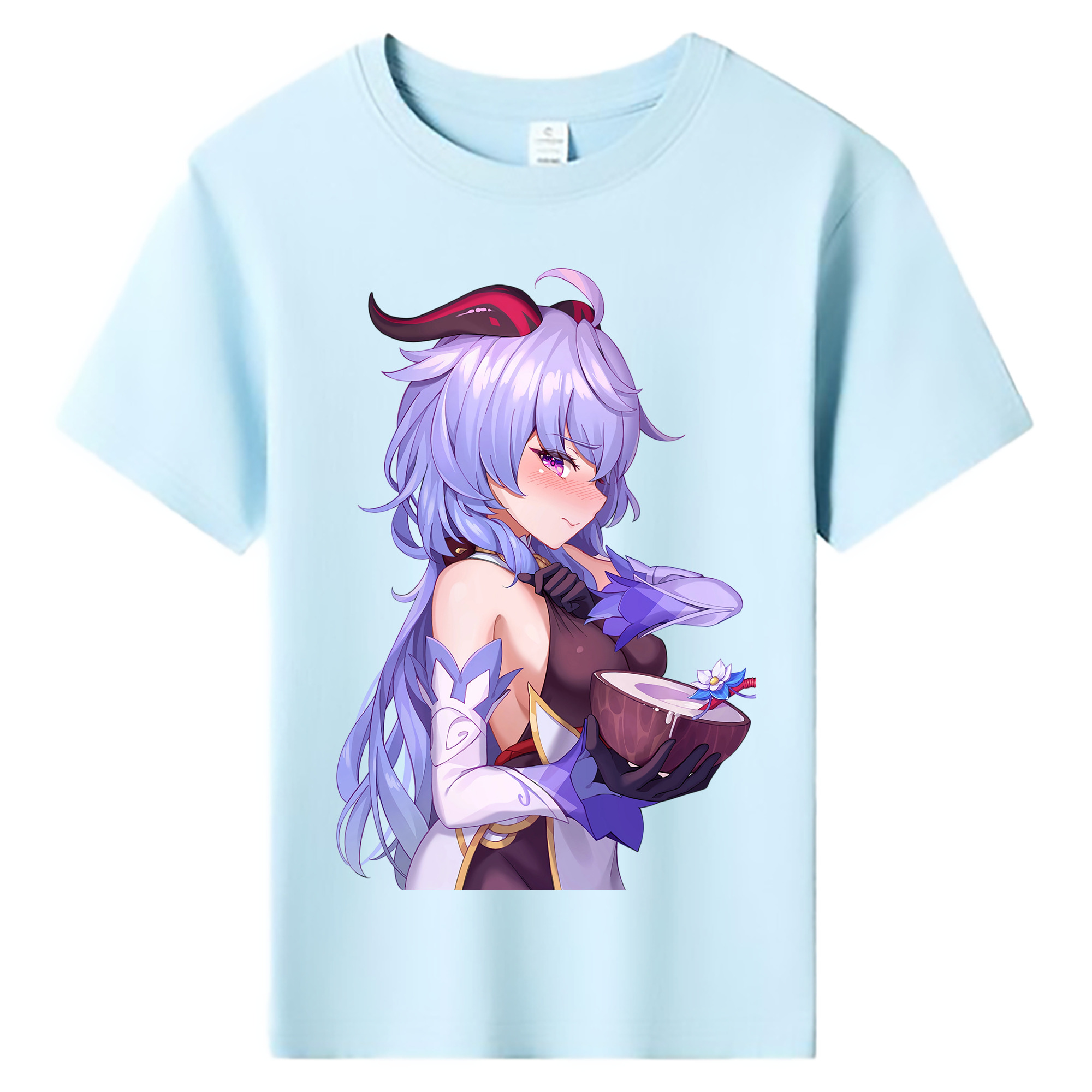 げんし神 甘雨 かんう genshin Ganyu 綿100％キッズTシャツ（フロントプリント）